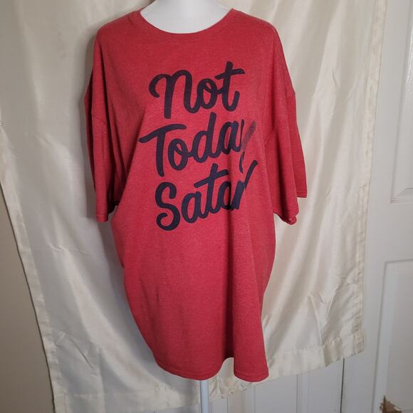 Red DOM "NOT TODAY SATAN" Graphic T-Shirt - 2XL - Picture 2 of 12